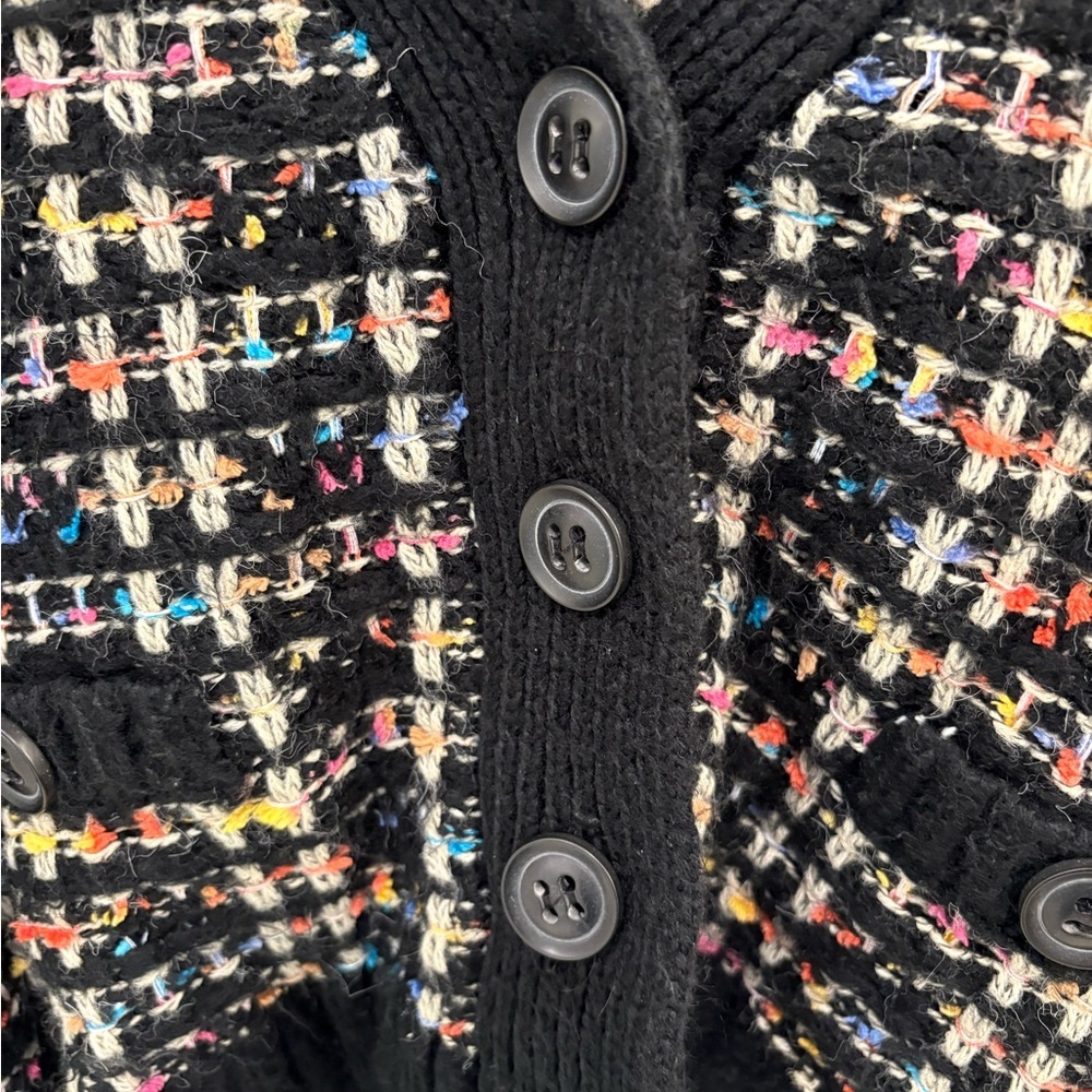AQUA Chanel Style Tweed Knit Cardigan Size Small - Picture 7 of 12